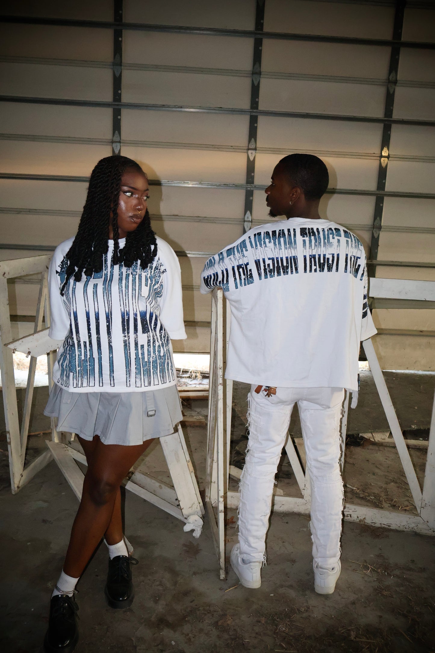 Barcode Box Tee - Blue