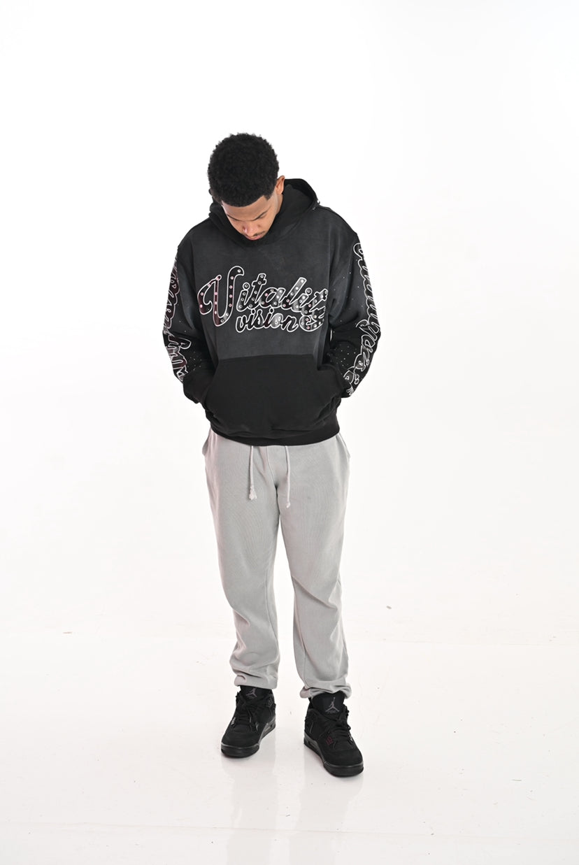 Rhinestone Hoodie - Charcoal