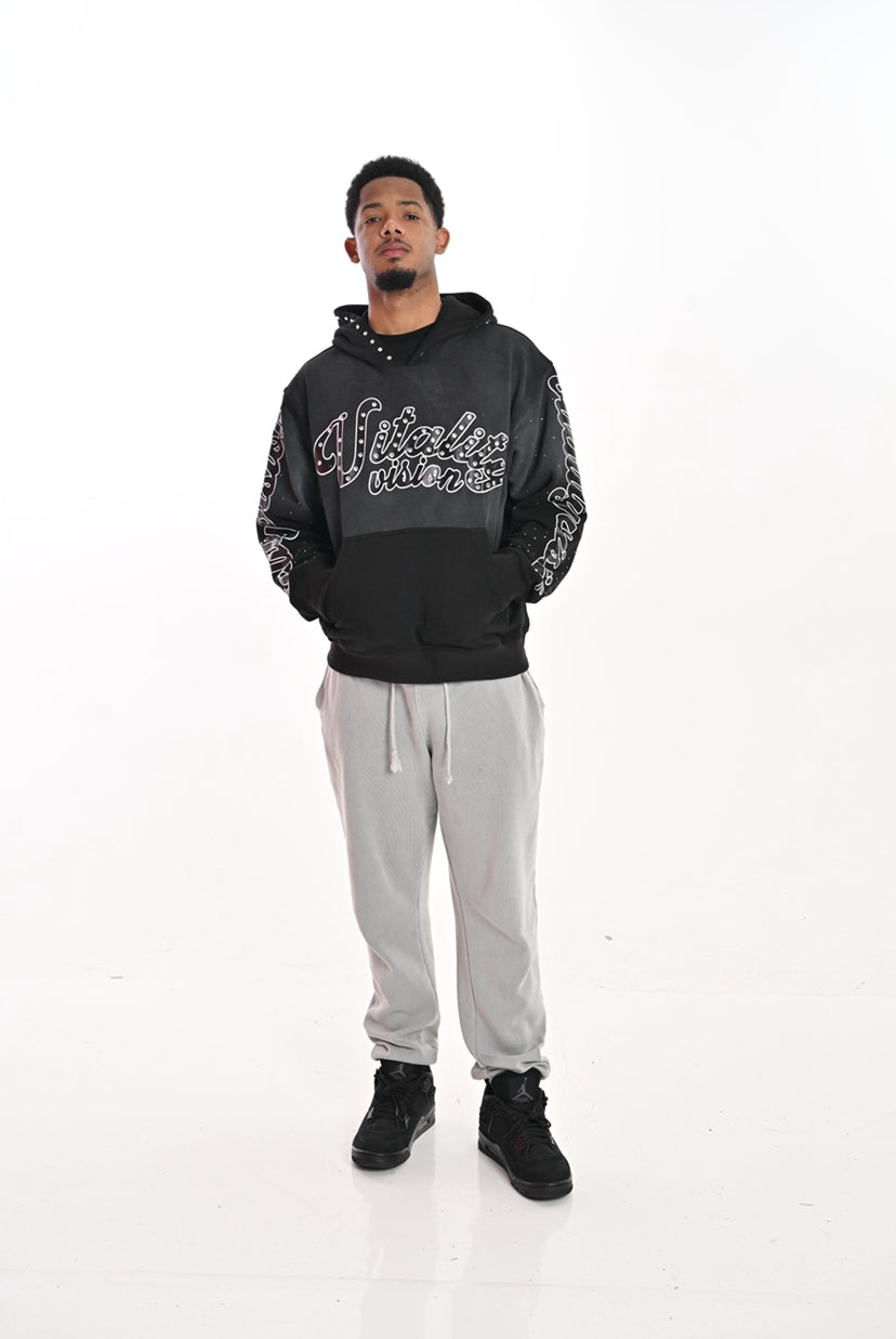 Rhinestone Hoodie - Charcoal