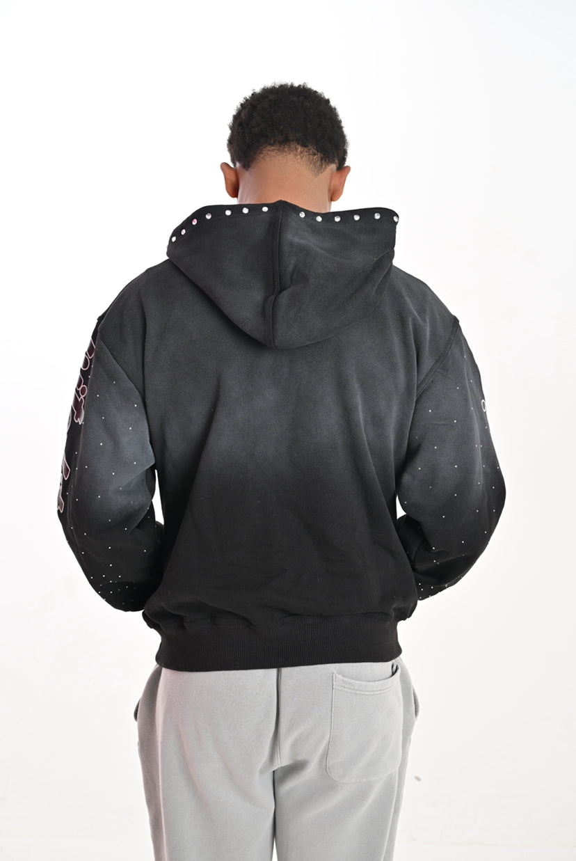 Rhinestone Hoodie - Charcoal